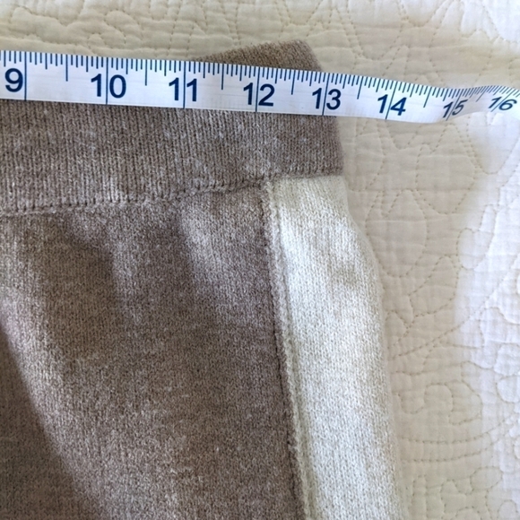 𝅺lulu's Beige Sweater Knit Joggers XS Track Stripe Loungewear Neutral - Picture 7 of 11